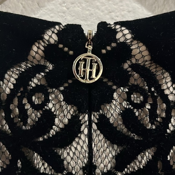 Tommy Hilfiger Women's Velvet Lace Fit & Flare Dress (6, Black) - Picture 5 of 7